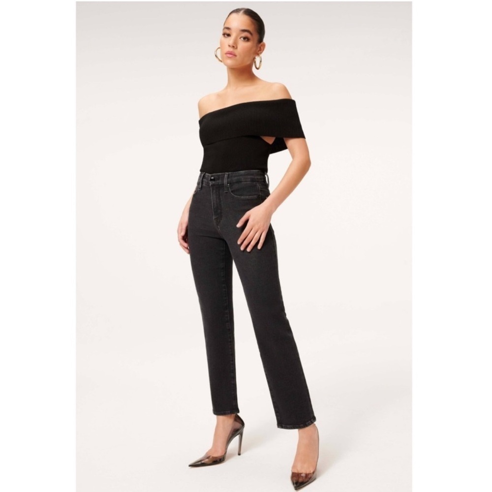 Good American GOOD LEGS STRAIGHT JEANS GS419TFT BLACK184